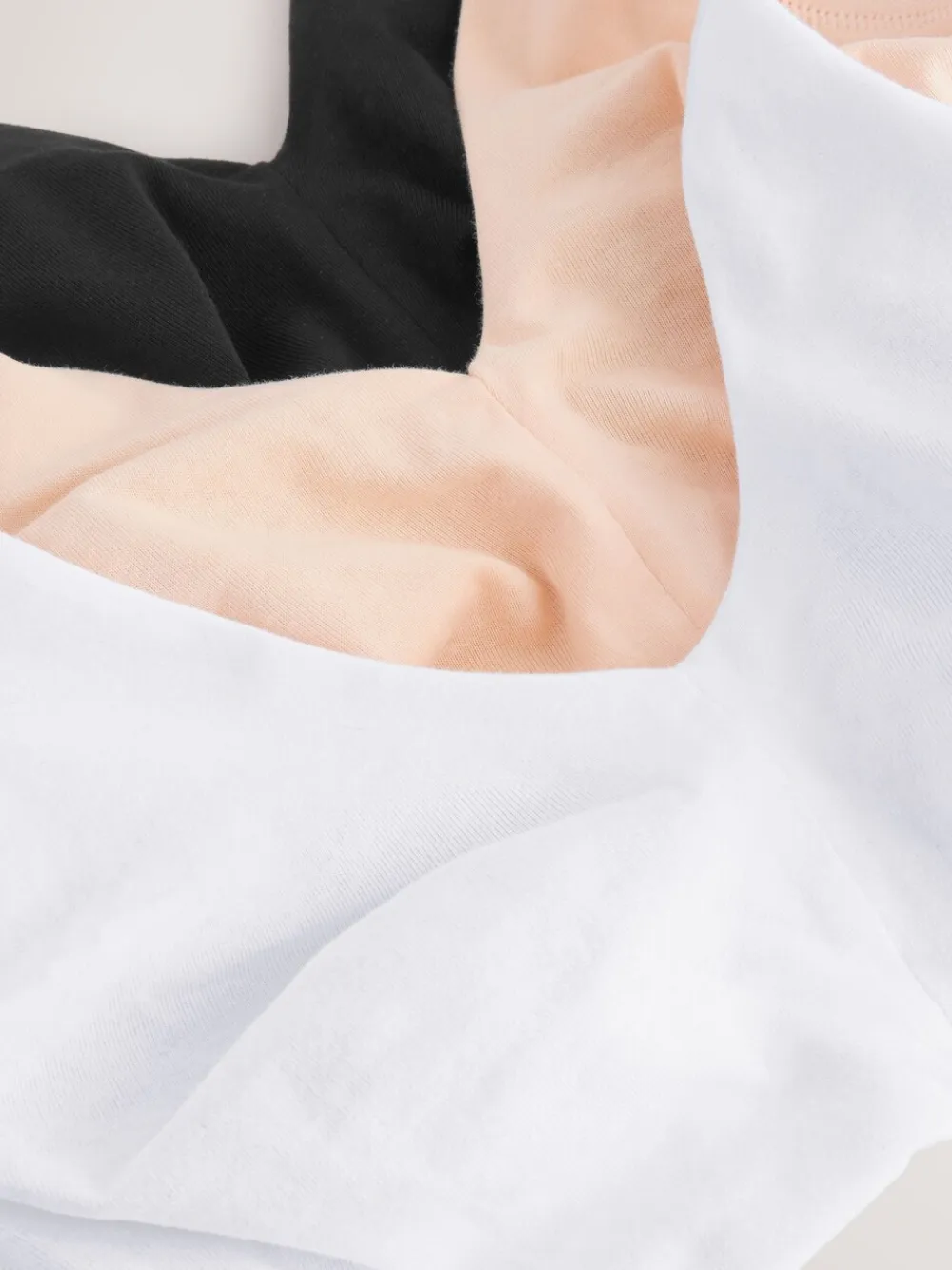 Next Black/White/Pastel Rose Nude Non Pad Non Wire DD+ Cotton Blend Ultimate Comfort Bras 3 Pack New