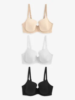 Next Black/White/Pastel Rose Nude Pad Balcony DD+ Cotton Blend Ultimate Comfort Bras 3 Pack Online