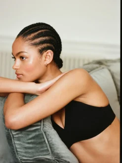 Next Non Pad Non Wire Cotton Blend Ultimate Comfort Bras 3 Pack Black/White/Pastel Rose Nude New