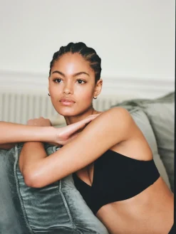 Next Non Pad Non Wire Cotton Blend Ultimate Comfort Bras 3 Pack Black/White/Pastel Rose Nude New