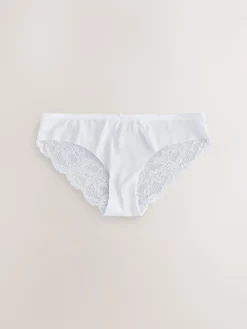 Next Brazilian No VPL Lace Back Briefs 3 Pack Black/White/Praline Nude