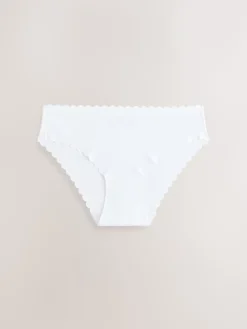 Next Black/White/Praline Nude Brazilian No VPL Scallop Knickers 7 Pack Clearance