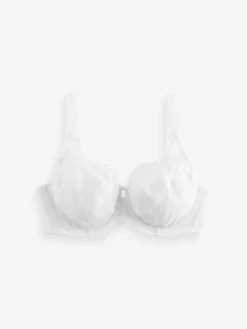 Next DD+ Lace Trim Non Pad Full Cup Underwired Bras 3 Pack Black/White/Praline Nude Sale