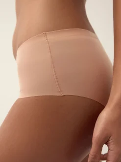 Next Short No VPL Comfort Knickers 3 Pack Black/White/Praline Nude Clearance