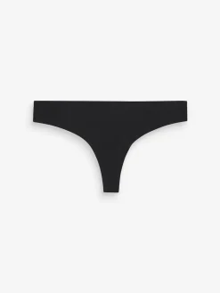 Next Thong No VPL Comfort Knickers 3 Pack Black/White/Praline Nude Best