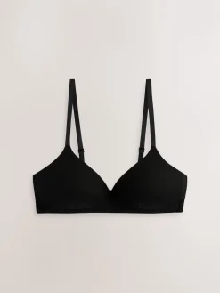 Next Black/White/White/Praline Nude Pad Non Wire Cotton Bras 4 Pack Clearance