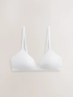 Next Black/White/White/Praline Nude Pad Non Wire Cotton Bras 4 Pack Clearance