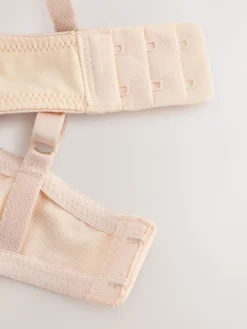 Next Black/White/White/Praline Nude Pad Non Wire Cotton Bras 4 Pack Clearance