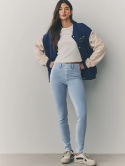 Next Jersey Denim Leggings Bleach Blue Discount