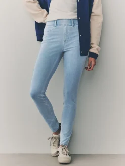 Next Jersey Denim Leggings Bleach Blue Discount