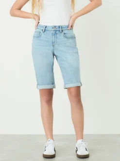 Next Knee Length Bermuda Denim Shorts Bleach Discount