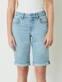 Next Knee Length Bermuda Denim Shorts Bleach Discount