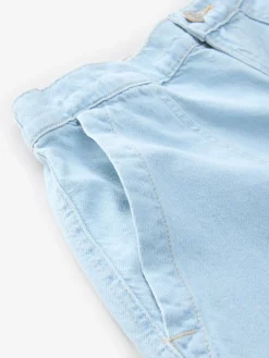 Next Utility Lightweight 100% Cotton Denim Shorts Bleach Outlet