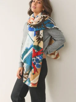 Next Blue Abstract Lightweight Scarf Online