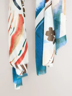 Next Blue Abstract Lightweight Scarf Online