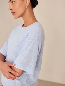 Next Active Crew Neck Lightweight Boxy Short Sleeve T-Shirt Blue