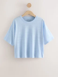 Next Active Crew Neck Lightweight Boxy Short Sleeve T-Shirt Blue