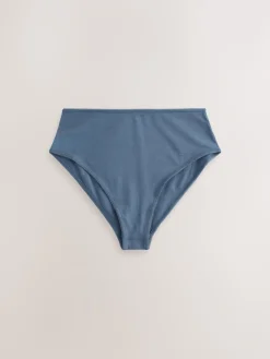 Next Blue Bows High Waist High Leg Cotton Rich Knickers 7 Pack Sale