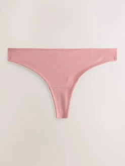 Next Thong Cotton Rich Knickers 7 Pack Blue Bows New