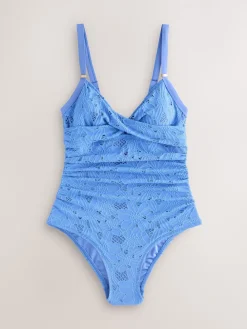 Next Blue Broderie Shaping Tummy Control Swimsuit Best
