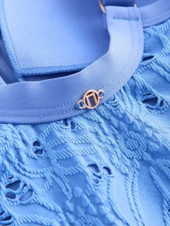 Next Blue Broderie Shaping Tummy Control Swimsuit Best