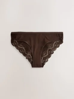 Next Blue Ditsy Floral Bikini Cotton Lace Knickers 4 Pack Outlet