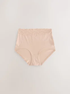 Next Blue Ditsy Floral Full Brief Cotton Lace Knickers 4 Pack Online