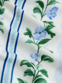 Next Blue Floral Cosy Long Sleeve Pyjamas Outlet