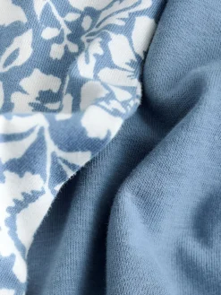 Next Cotton Short Set Pyjamas Blue Floral Clearance