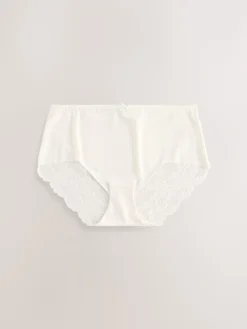 Next Blue Floral Midi No VPL Lace Back Briefs 5 Pack Clearance