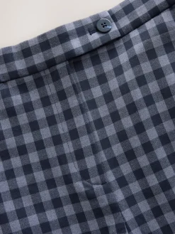 Next Blue Gingham Barrel Leg Trousers Discount