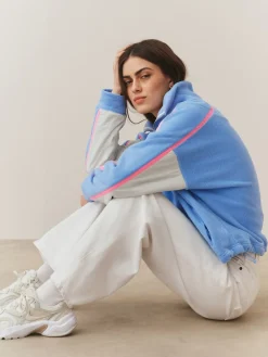 Next Half Zip Fleece with Colourblock Panels Blue Online