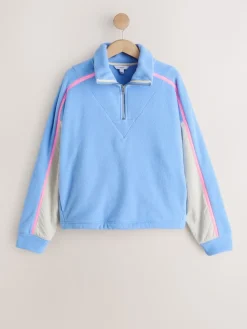 Next Half Zip Fleece with Colourblock Panels Blue Online