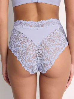 Next Blue High Waist High Leg Ultimate Comfort Lace Knickers 2 Pack Outlet