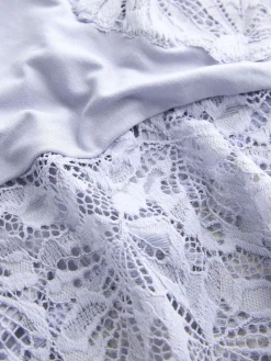 Next Blue High Waist High Leg Ultimate Comfort Lace Knickers 2 Pack Outlet