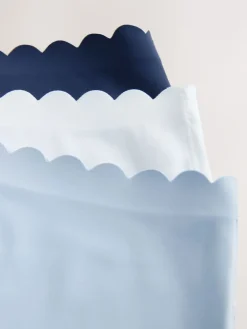 Next High Waist High Leg No VPL Scallop Knickers 3 Pack Blue Best