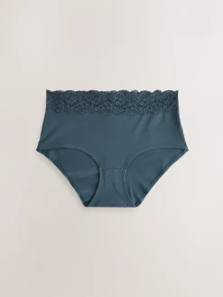 Next Blue Midi Cotton and Lace Knickers 7 Pack Hot