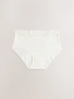 Next Blue Midi Cotton and Lace Knickers 7 Pack Hot