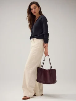 Next Soft Touch V-Neck Cotton Rich Jumper Blue Navy Outlet