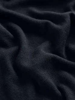 Next Soft Touch V-Neck Cotton Rich Jumper Blue Navy Outlet