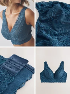 Next Non Pad Non Wire Total Support Lace Bra Blue Discount