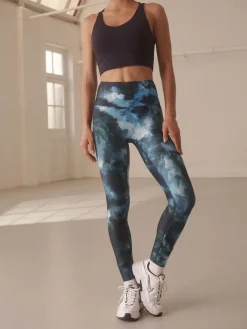 Next Blue Paint Print Power Active Sports Leggings Online