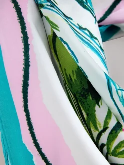 Next Satin Square Scarf Blue Poolside Scene Outlet