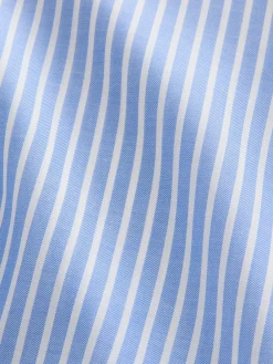 Next Soft Relaxed Long Sleeve V Neck Shirt Blue Stripe Clearance