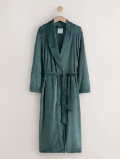 Next Studio Cosy Ribbed Dressing Gown Blue Sale