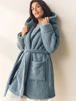 Next Teddy Dressing Gown Blue New
