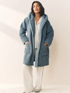 Next Teddy Dressing Gown Blue New