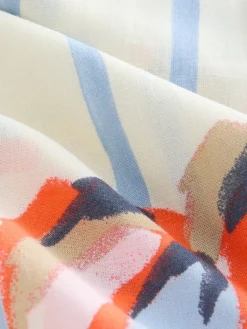 Next Pull On Wide Leg Trousers With Linen Blue/Ecru Hot