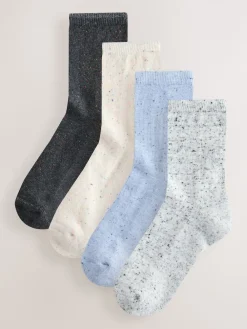Next Neppy Cushion Sole Socks 4 Pack Blue/Grey Sale