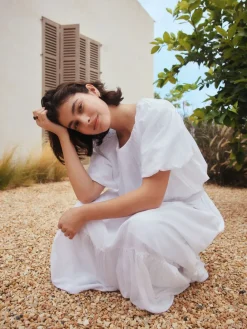 Next Blue/Pink Puff Sleeve Blouson Top Outlet